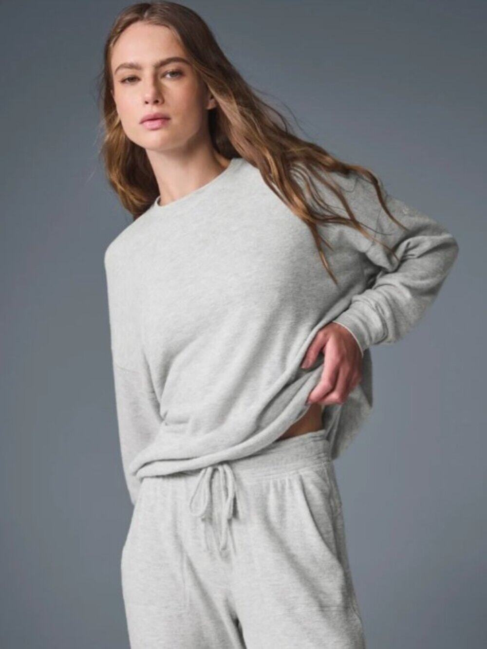 ALO Women’s Taupe SoHo Pullover Crewneck Sweater Size M